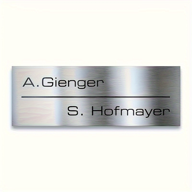1 Custom Personalized Name Plate- Stainless Steel Silvery Door Number Address Street Office Badge