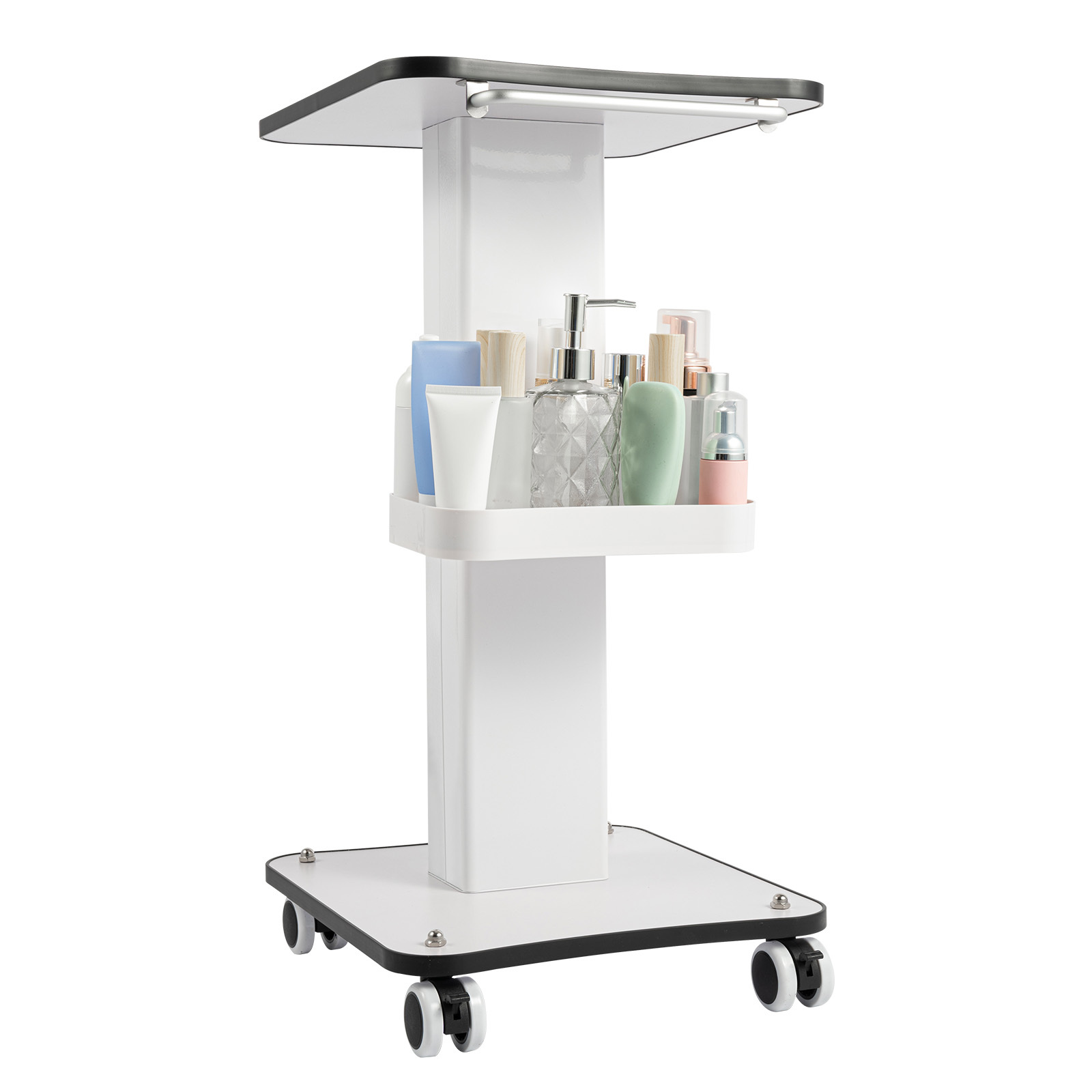 E-shop Max. Belastung 40kg Salon-Tisch Wagenständer Rollwagen Schönheitsradhalter Spa-Wagen