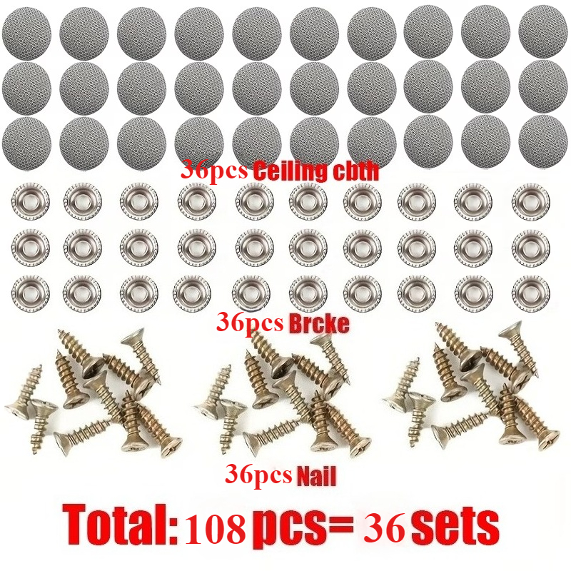 TEMU 108pcs (36 Sets) Car Roof Clips - Car Roof Liner Clip Set - Universal Quick-install Fasteners For Sagging Headliner Repair, Auto Interior Fix,