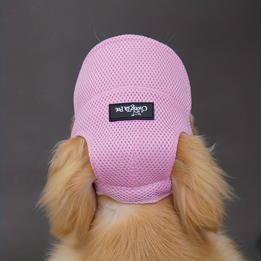 TEMU A Breathable Mesh Dog Baseball With Ear Piercings - Stylish Light Green Hat For Golden Retrievers, Corgis And All Dog Breeds - With Adjustable