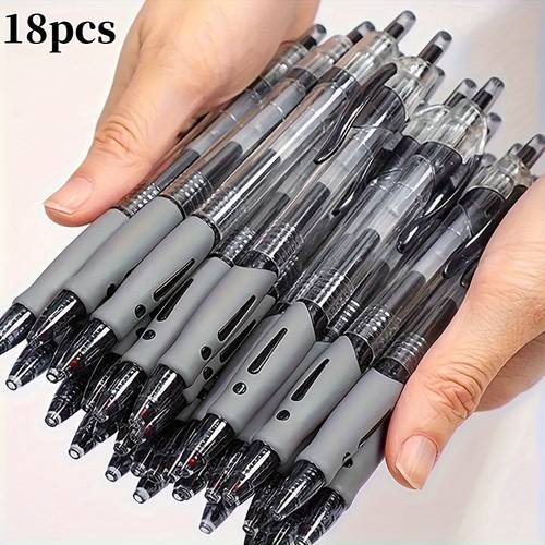 18pcs high capacity gel pen set 0 5mm fine point black ink ballpoint pens comfortable drying smooth writing ideal for note taking and writing office and school supplies new year gifts and friend gifts easter gift