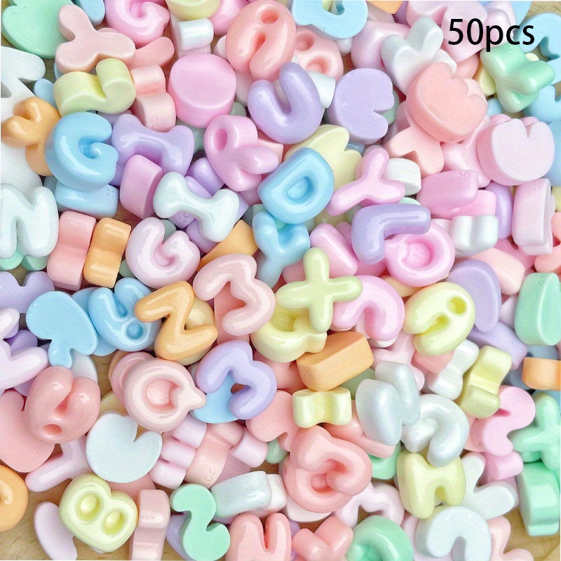 Image of 50/100pcs/lot Cute Letter Random Mixed Additions Mini Alphabet Resin Patch Jewelry Making Supplies Phone Case Hair Clip Material
