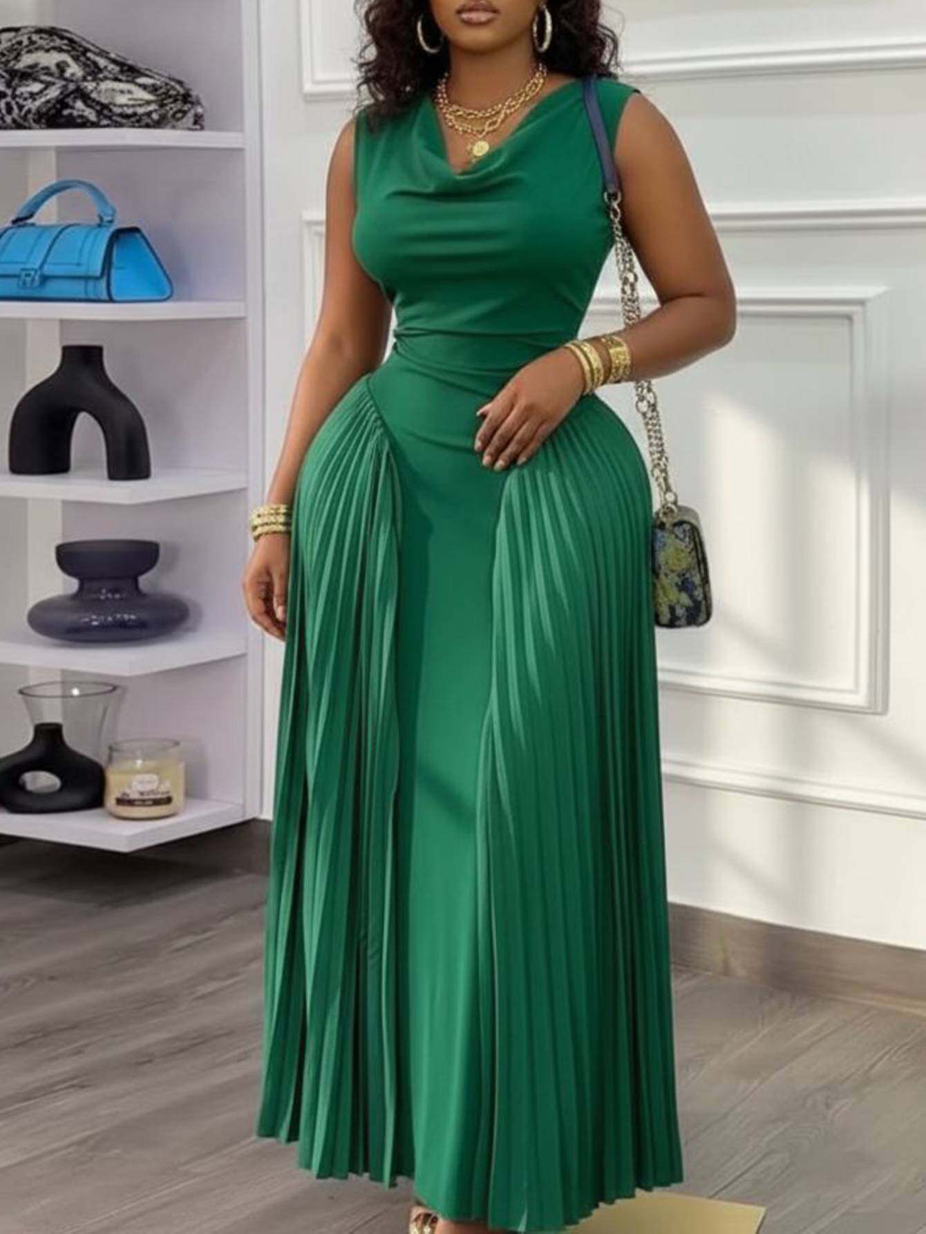 emerald green dresses sold on Temu United States
