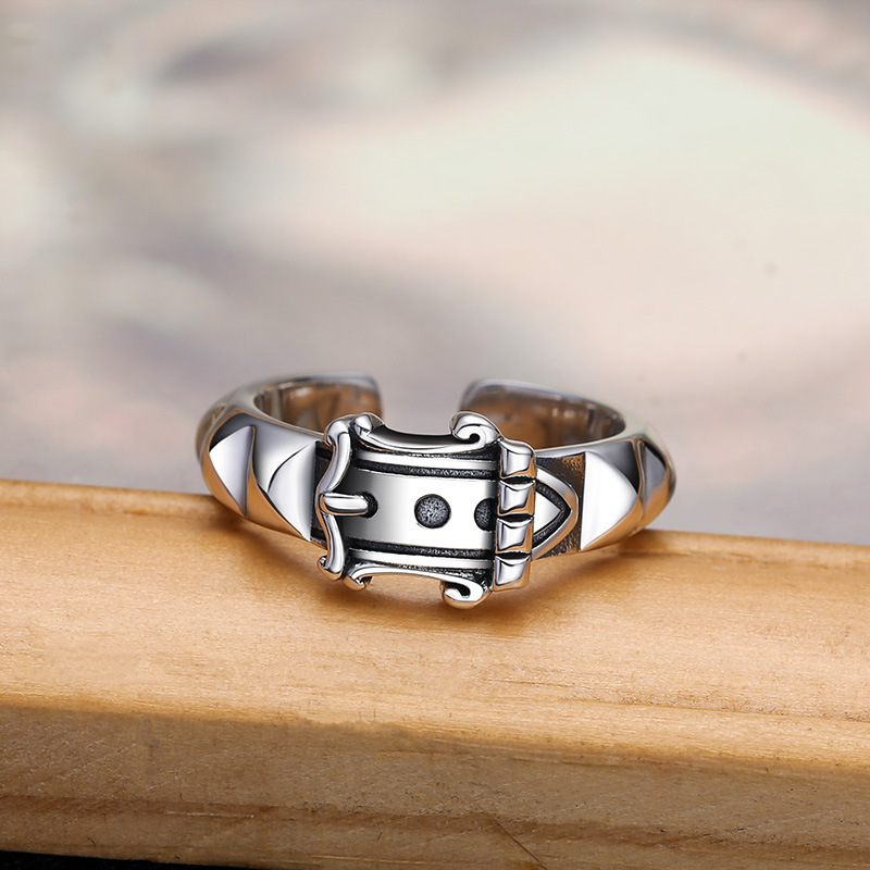 Image of Vintage Thai Silvery Ring Made Of S925 925 Silver, Perfect For Social Events, Romantic , Celebrations, Birthdays, Anniversaries, Valentine's Day, Carnival, 's Day, , Budget-friendly
