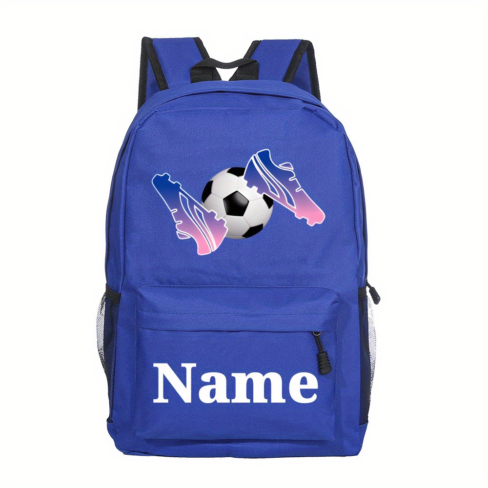 TEMU 1pc Personalized Soccer Backpack With Soccer Ball & , College Student School Bag Large Capacity Shoulder Bag Travel Lightweight Lazy Style