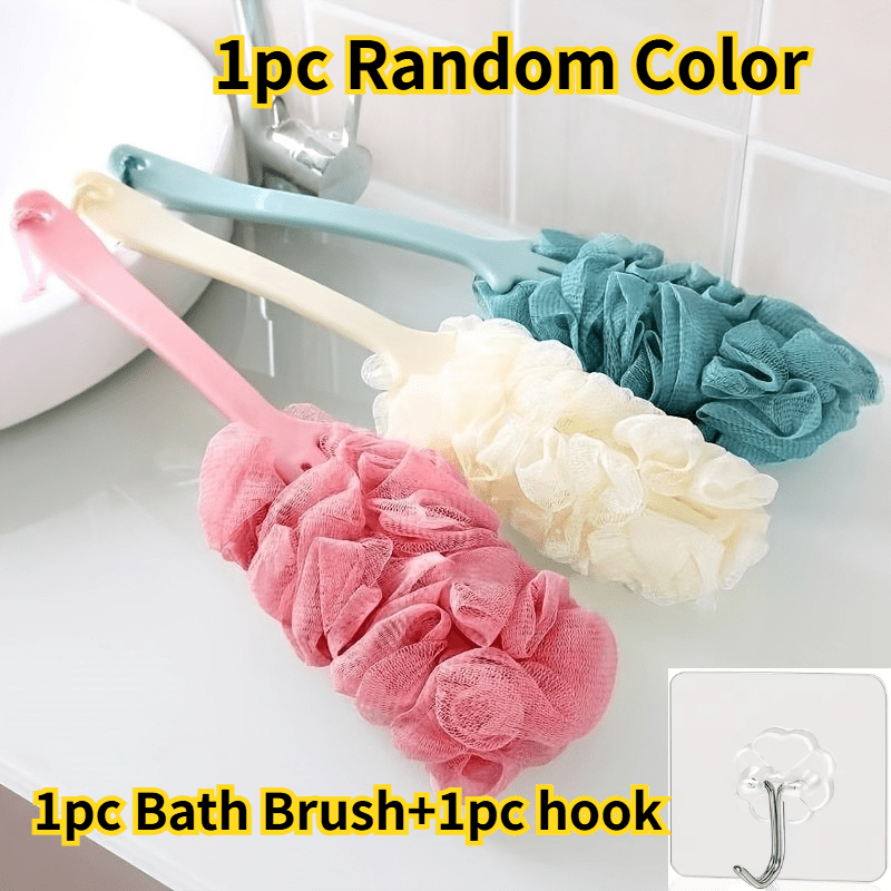 TEMU Spazzola Loofah con per Bagno e 1 Gancio Senza Trapano, Strumento per la Schiena, Esfoliante, Loofah per la Pulizia del Corpo