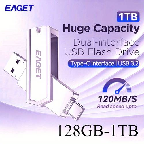 high speed usb 3 2 flash drive otg 128gb 256gb 512gb 1tb capacity dual interface type c usb metal jump drive external storage for iphone 16 15 windows pc