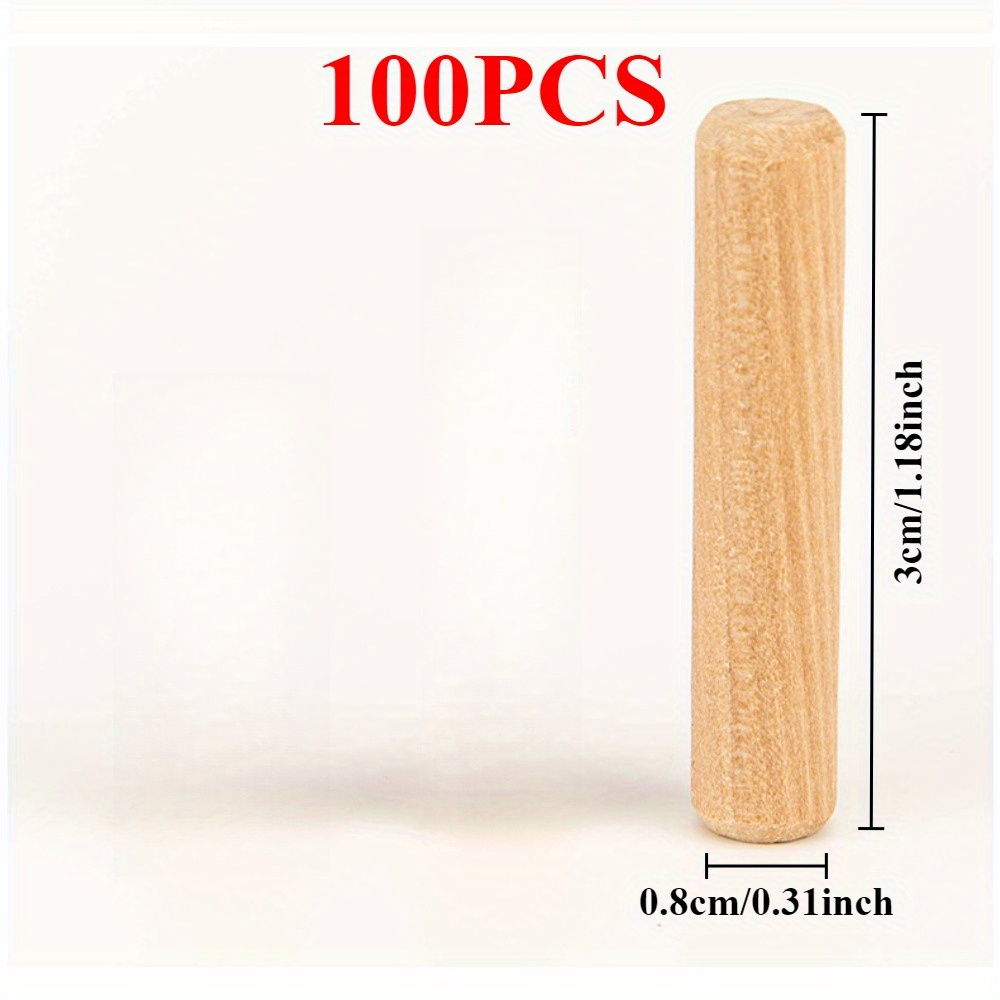 100pcs Wooden Small Additions, Wood Nails, Wood Tenon, Twill Eucalyptus Stopper, Wooden Stick, Wood Cone, Punch Locator, Additions Assembly Connecting Furniture Additions Wood Stopper