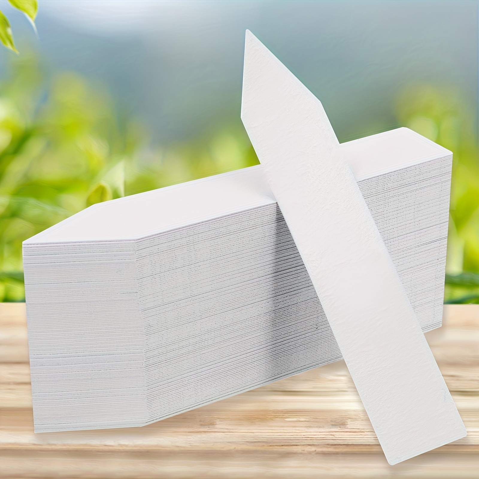 Image of 200pcs White Plastic Waterproof Plant Tags- 1.97x 0.39inch Durable Garden Tags, Suitable Nursery Poles And Flower Pots, Reusable Outdoor Hanging Signs