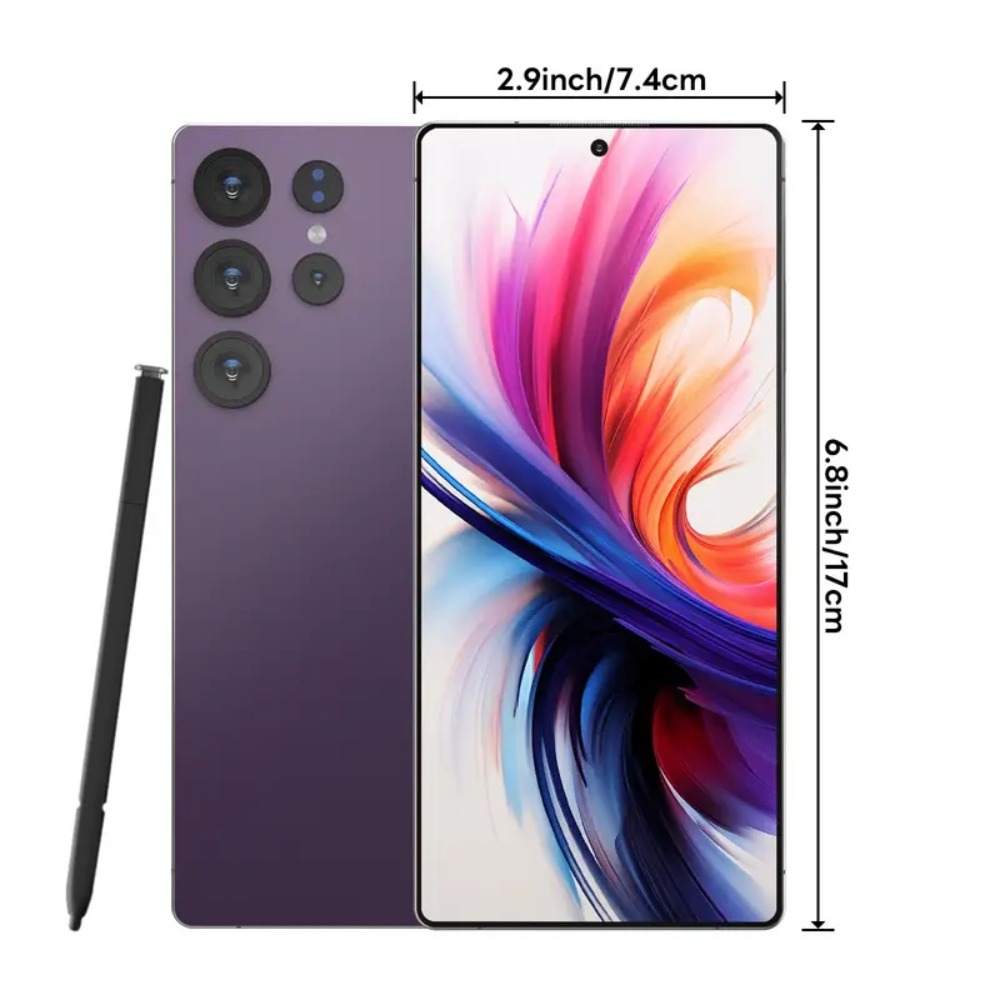 2026 smartphone 6 8 inch screen facial recognition   built     system   dual standby unlocked version   headphones phone case data cable screen protector ideal gift   Product details 7