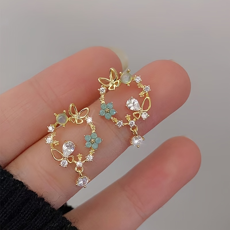 Image of 1 Pair Light Exquisite Romantic Women's Flower Earrings, High-end Temperament All-match Commuting Earrings, Suitable For Daily Wear And Gifting, Versatile Jewelry