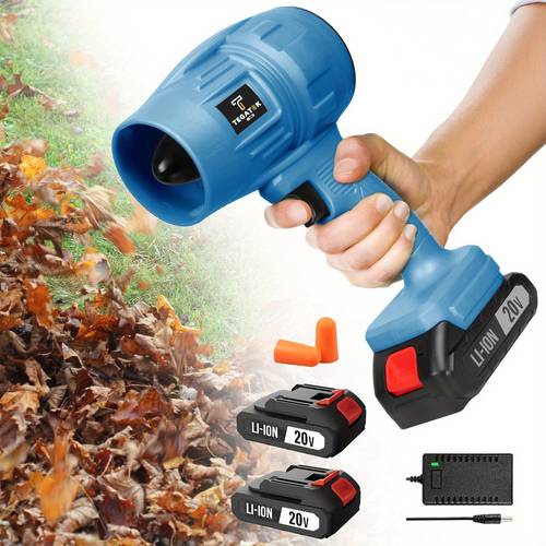 2 0ah cordless handheld turbo blower 20000rpm high power leaf snow blower durable metal multi purpose for lawn care car wash dust removal plug lithium ideal holiday gift comfortable grip design construction