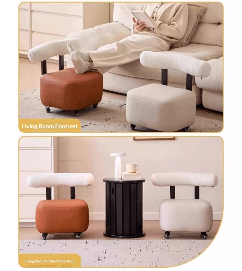 Entryway Shoe Changing Stool with Smooth Rolling Wheels, Sturdy Wooden Frame And Non-Slip Rubber Feet, Multifunctional Design for Putting on Shoes, Quick Changing, Temporary Seating And Small Item Organization, Ideal for Entryway, Living Room