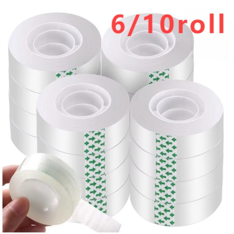 

6/10rolls Transparent Tape For Gift Wrapping, Transparent Tape Replacement Pack, Tape Rolls, Gift Tape, Gift Wrap Tape, Office Tape Bulk Wrapping Gifts, Desktop Supplies, Home