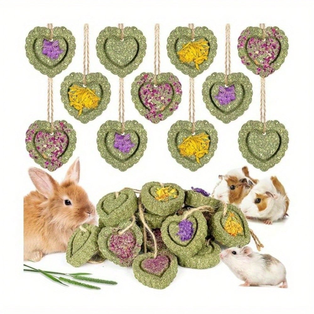Image of Timothy Hay Toys, Chew Toys For Guinea Pig Bunny Hamster Chinchilla Rat Handmade Rabbit Chews For Teeth (random Shape)