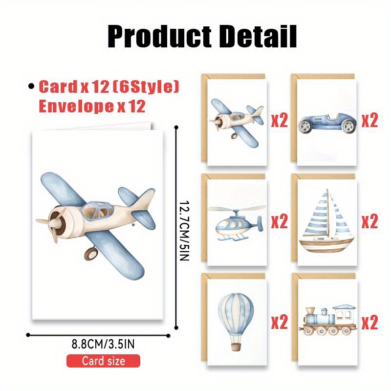 TEMU 24pcs Greeting Cards With Envelopes - 6 , High-quality Paper, Suitable For Birthdays, Weddings, Thank You, Condolences, Holidays, And More -