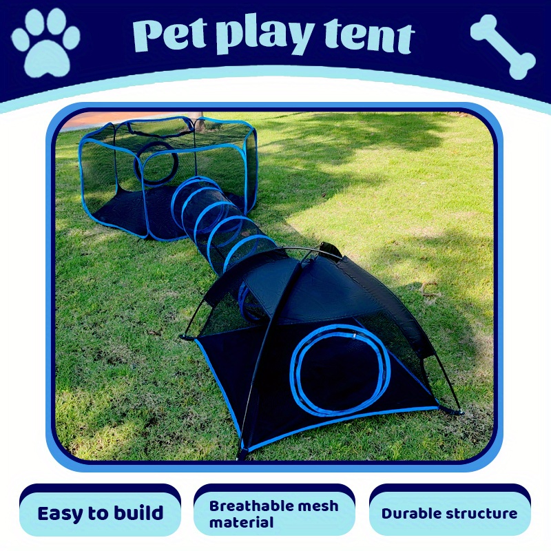 TEMU à chat d'extérieur pour chats d'intérieur, tente de chat portable en pour patio, tunnel, maison de jeu avec sac de transport gratuit et tige