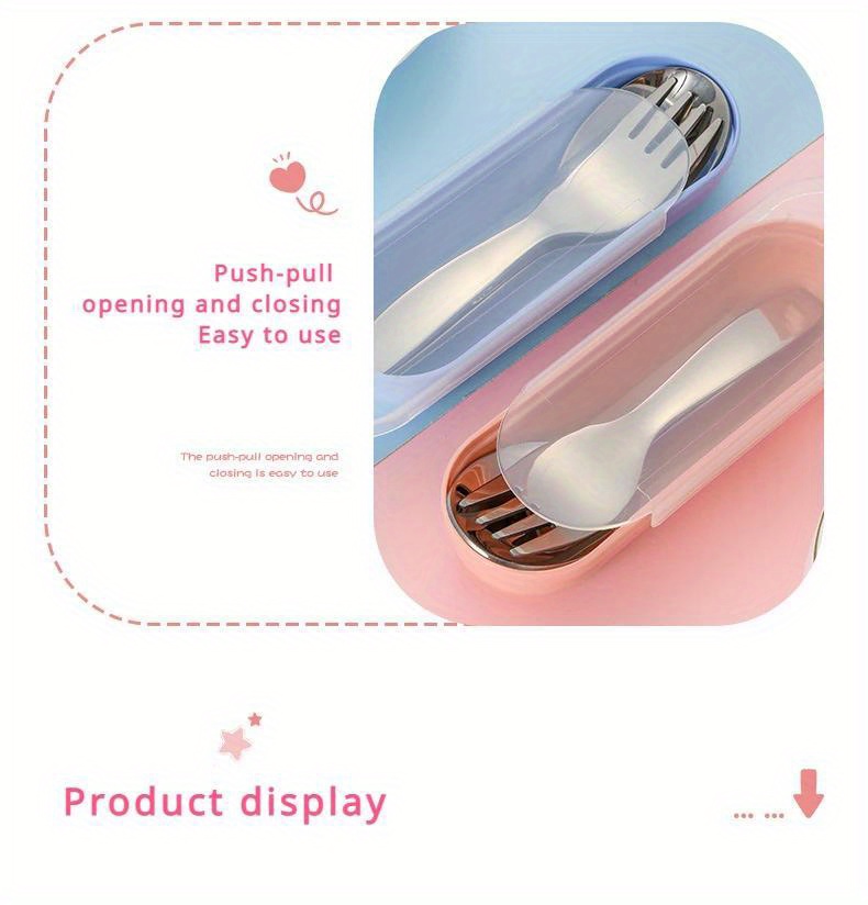 2pcs 1 set portable spoon fork tableware outdoor camping stainless steel cutlery set for hiking outdoor camp cooking supplies Product details 9