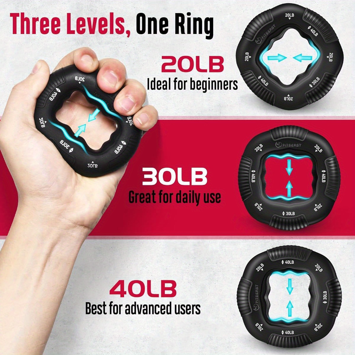 grip strength trainer hand gripper strengthener kit 6 pack with adjustable   forearm strengthener forearm exerciser and massage balls for hand relax grip training and recovery Product details 4