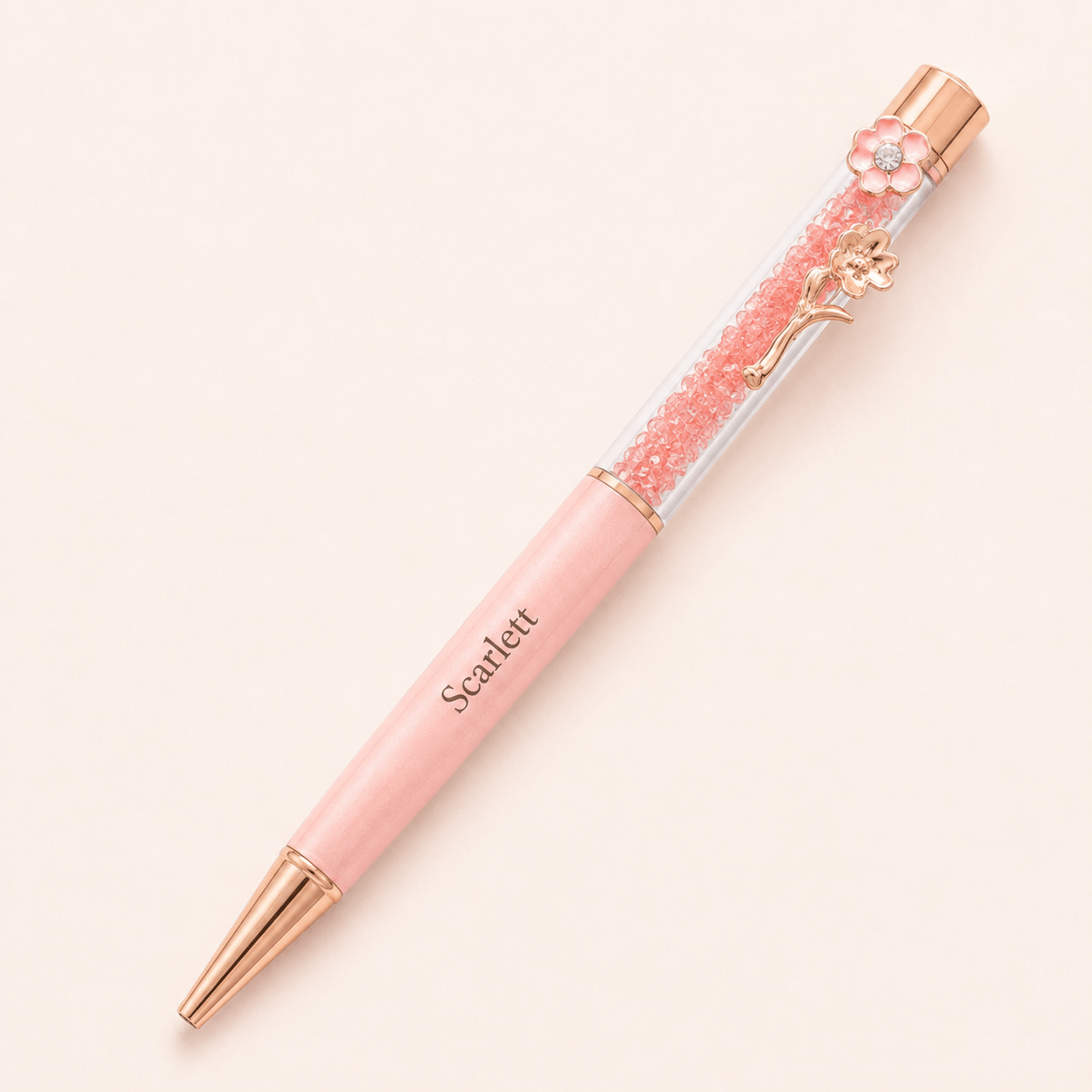 TEMU [custom Engraved Pen] 12 Colors Custom Carved Clip-on Pen | Metal Rotating Rod, Rhinestone Embellishment, Student And Holiday Personalized Gift,