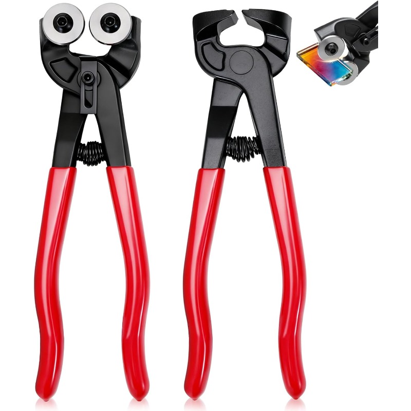 TEMU 2pcs Glass Tile Nippers Set, Tile & Mosaic Cutter Tools With Handle For Glass Mosaic & Ceramic Tile