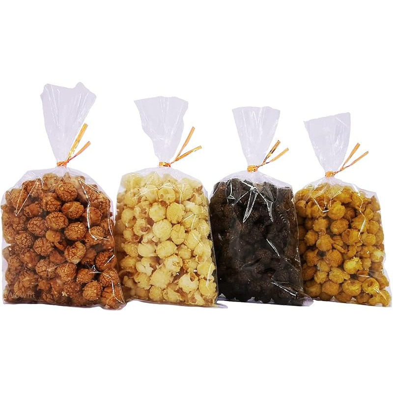 50/100 Transparent Cellophane Gift Bags, With Number Of Golden Twist Ties, Suitable For Mugs, Party Favors, Gift Baskets, And Holiday Gift Wrapping