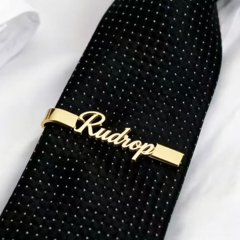 TEMU Personalized Engraved Tie Clip Suitable For Men - Initials & Date/message Engraving, Elegant Business Gift For Husband, Valentine's Present, Tie