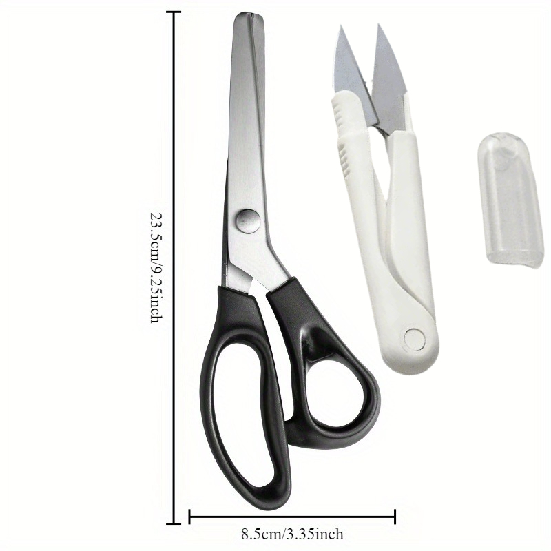 TEMU 2pcs Carbon Scissors And Thread , 5mm Triangle Serrated, Serrated Scissors, Decorative Edge Scissors, Suitable For Sewing Fabrics, Leather And