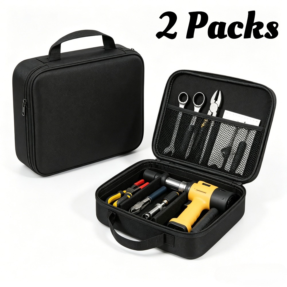 TEMU 2 Reinforced Tool Storage Boxes | Hard Shell Eva Compression Resistant Portable Storage Bag, Multifunctional Digital/tool Accessory Sorting Box,