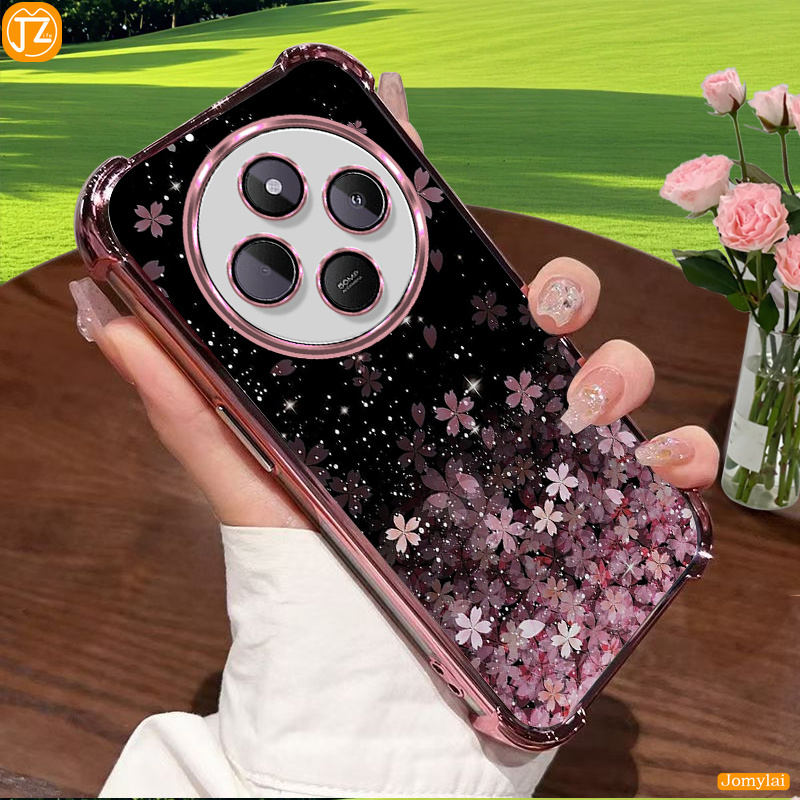 TEMU para teléfono: Compatible con Xiaomi Redmi 14C 4G/ 5G/ Redmi A4/ Poco C75 4G/ 5G, con diseño de sakura , cubierta de esquinas, disponible en 6