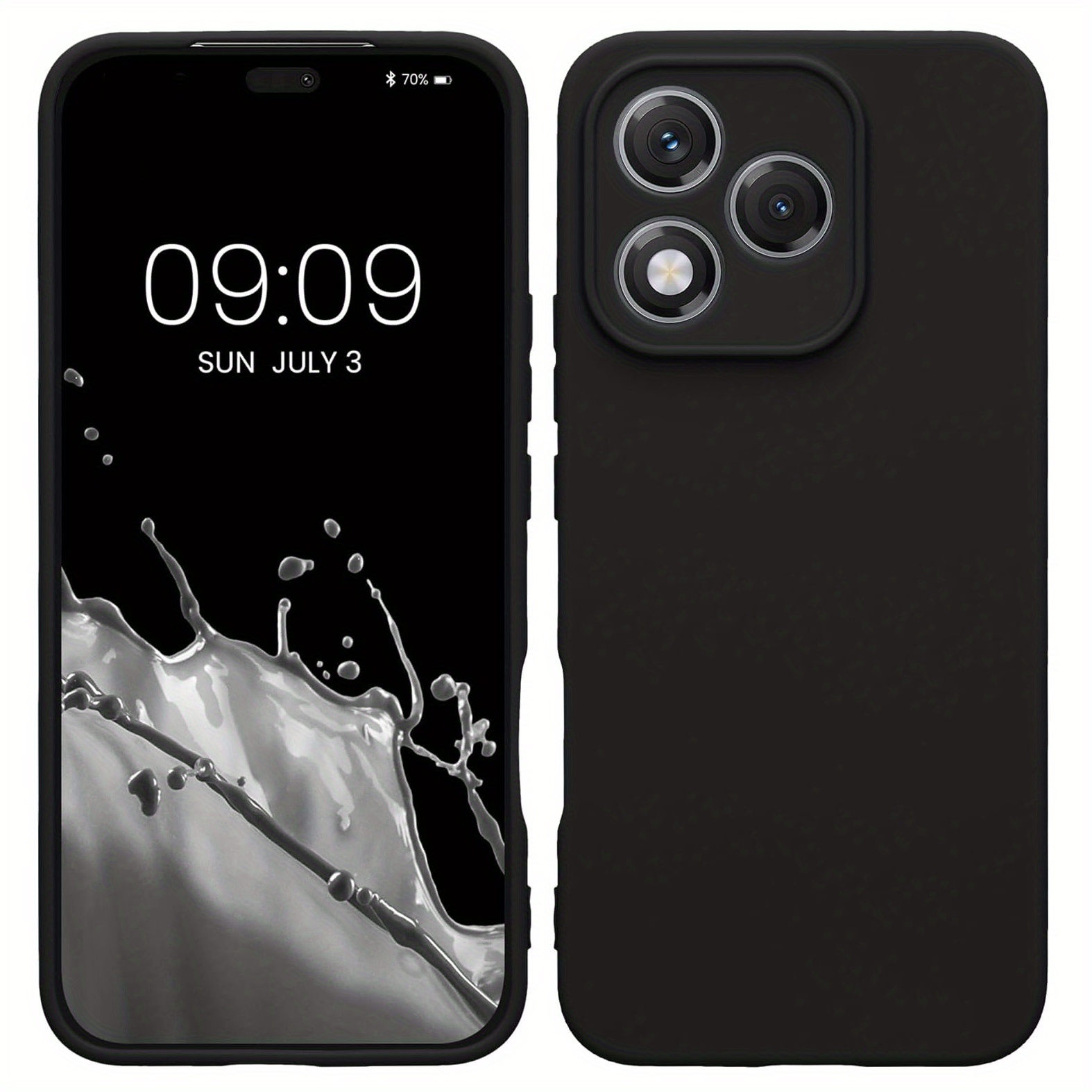 TEMU para HONOR 400 Lite: Carcasa Delgada Antigolpes Flexible Negra Mate para Teléfono