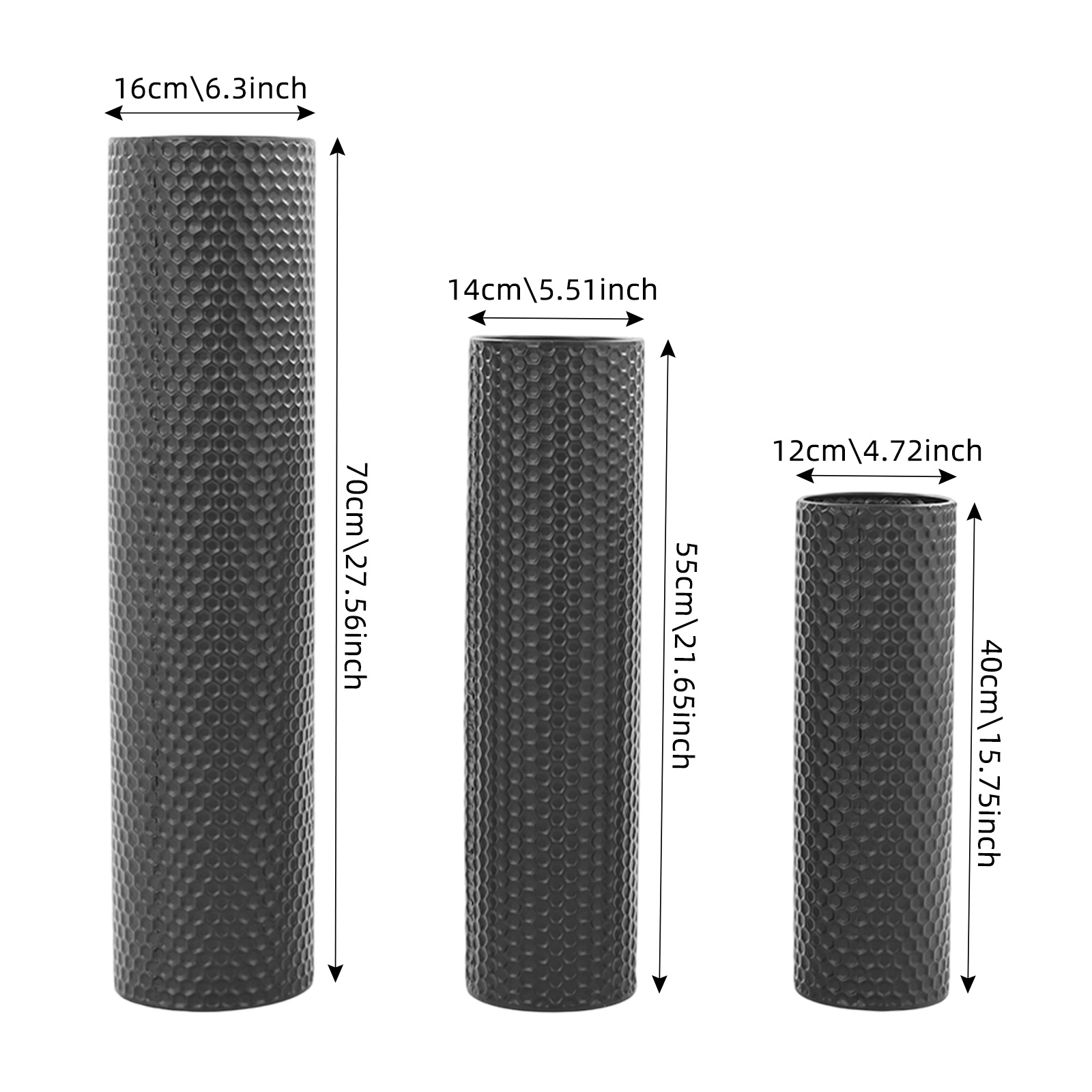 TEMU Gdrasuya10 3pcs/set Vases, Honeycomb Structure Floor Vase, Three-piece Floorstanding Vase Set