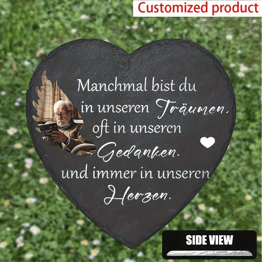 E-shop Foto-Gedenksteinplakette mit Ständer – Namens-/Datums-/Foto-Gravur, geeignet für Innen-/Außengartendekoration, Grabmarkierungsgeschenk für