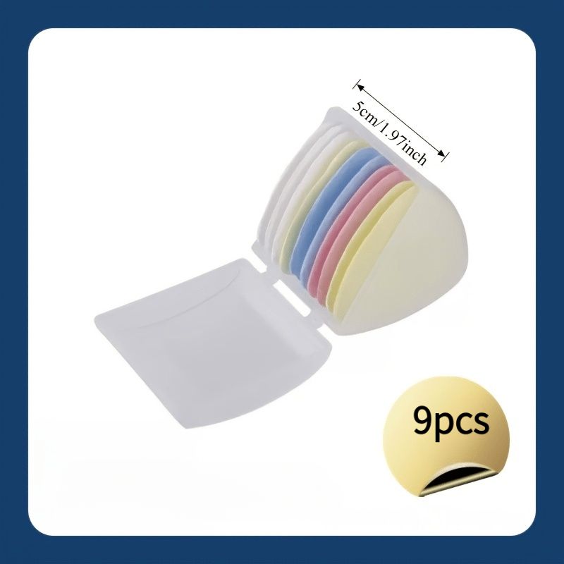 TEMU 9pcs Set Of High-quality Multicolor Fabric Sewing Pins, With Protective Case, Wipeable Fabric Marking Stickers, Clothing Pattern Sewing Kit,