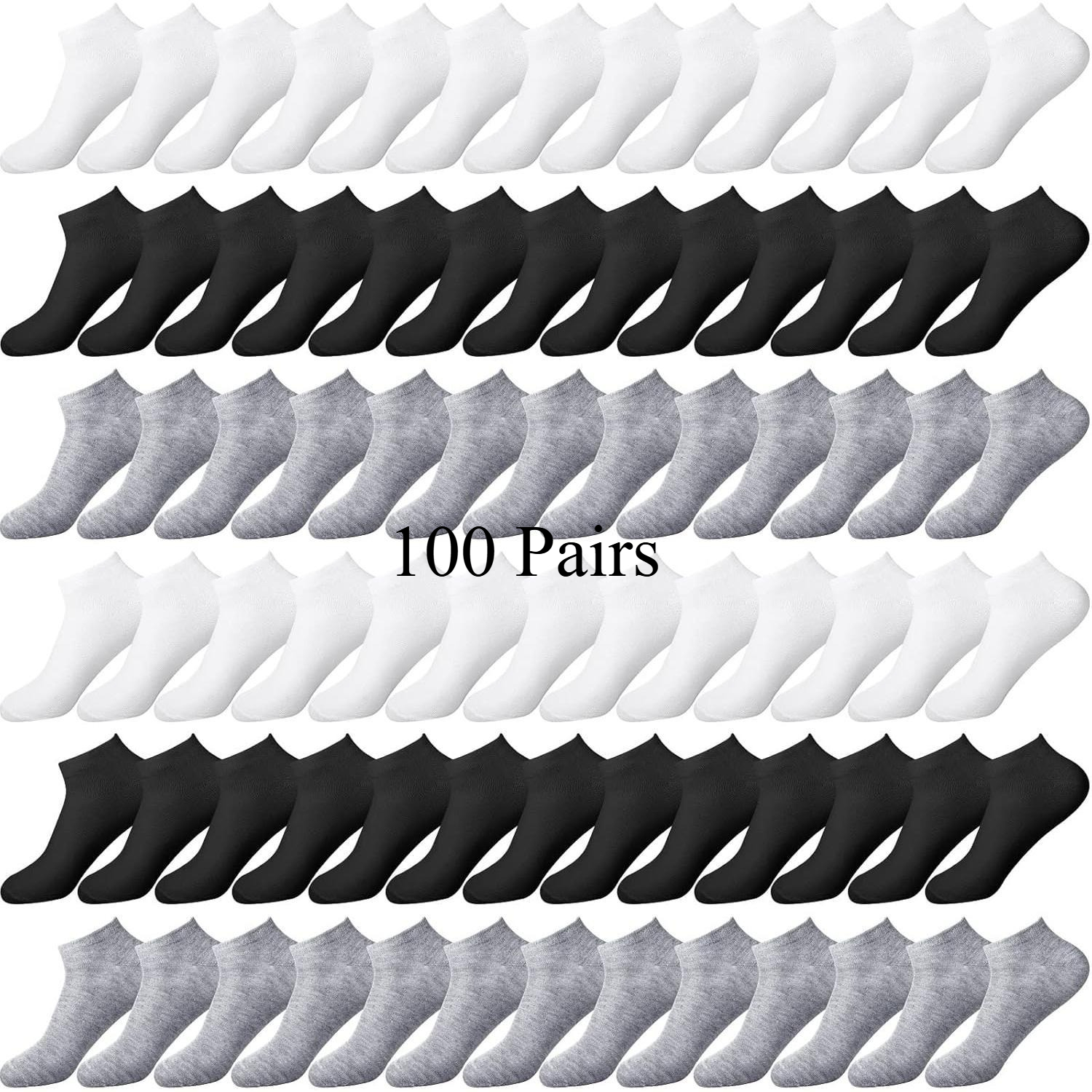 TEMU 100 Pairs Bulk Low-cut Ankle Socks For - Thin Breathable No-show Athletic Socks, Unisex Suitable For Spring Summer, Machine Washable, /grey,