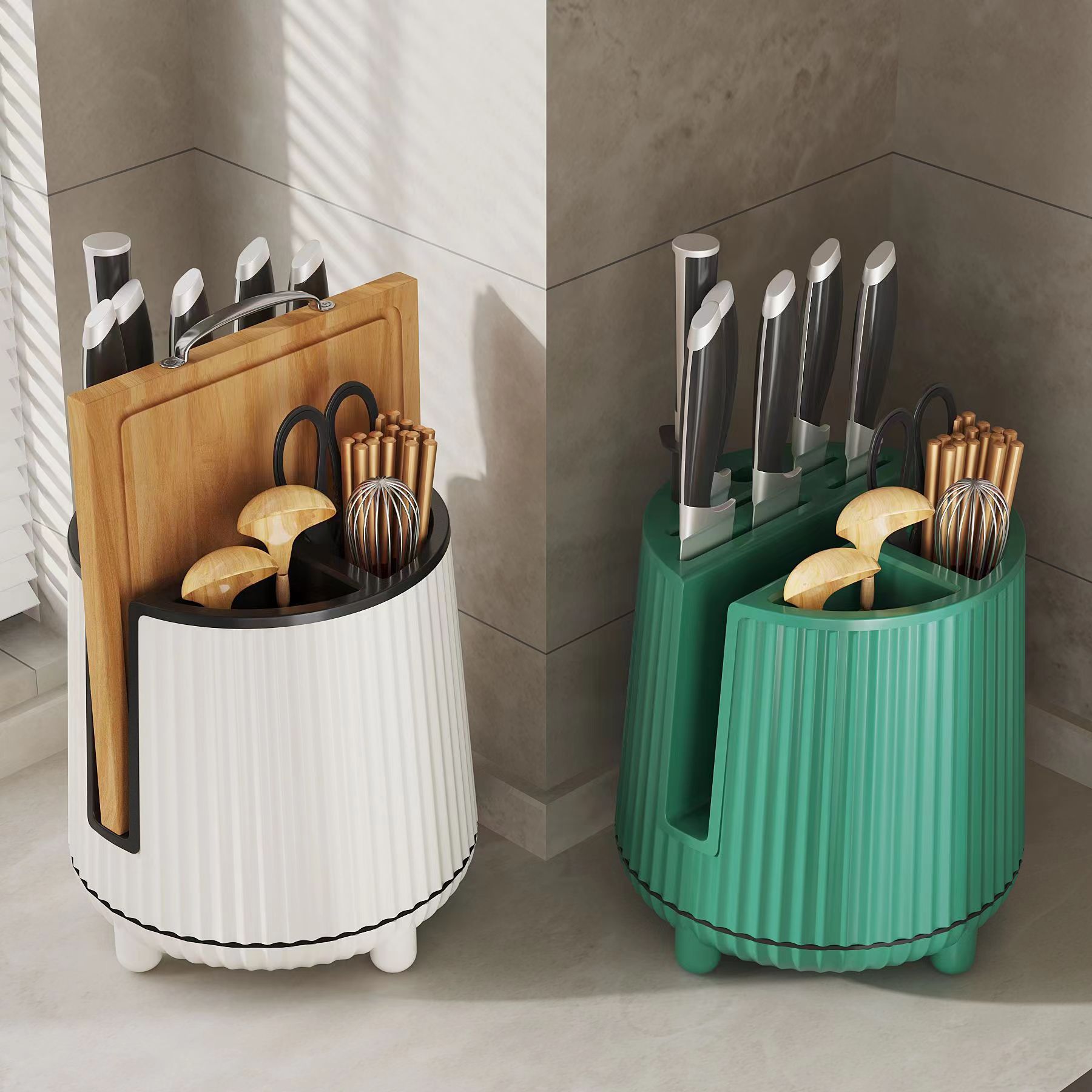 kitchen storage rack multi functional organizer knife and cutting board holder home kitchenware storage artifact no drilling required mobile Product details 0