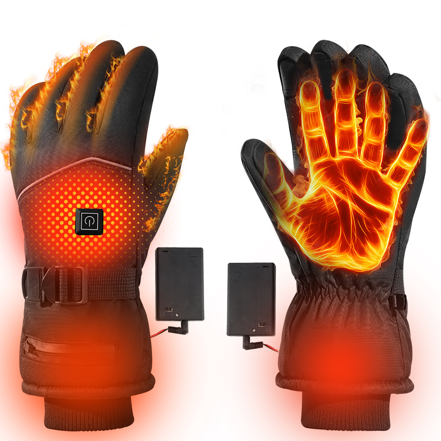 TEMU 1/ Heated Winter Gloves Compatible For Smartphones - - Electric Warm Gloves With Touchscreen, For , Hiking, Skiing, Motorcycle (aa Batteries Not