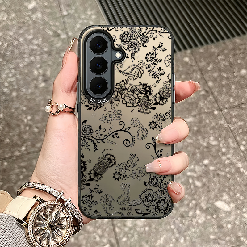 TEMU Phone Case: Miniso Phone Case With Paisley Pattern Suitable For Galaxy S26 Ultra S25 Plus S25fe S25 Edge S26 S25 S24 S23 S22 Shell Protective