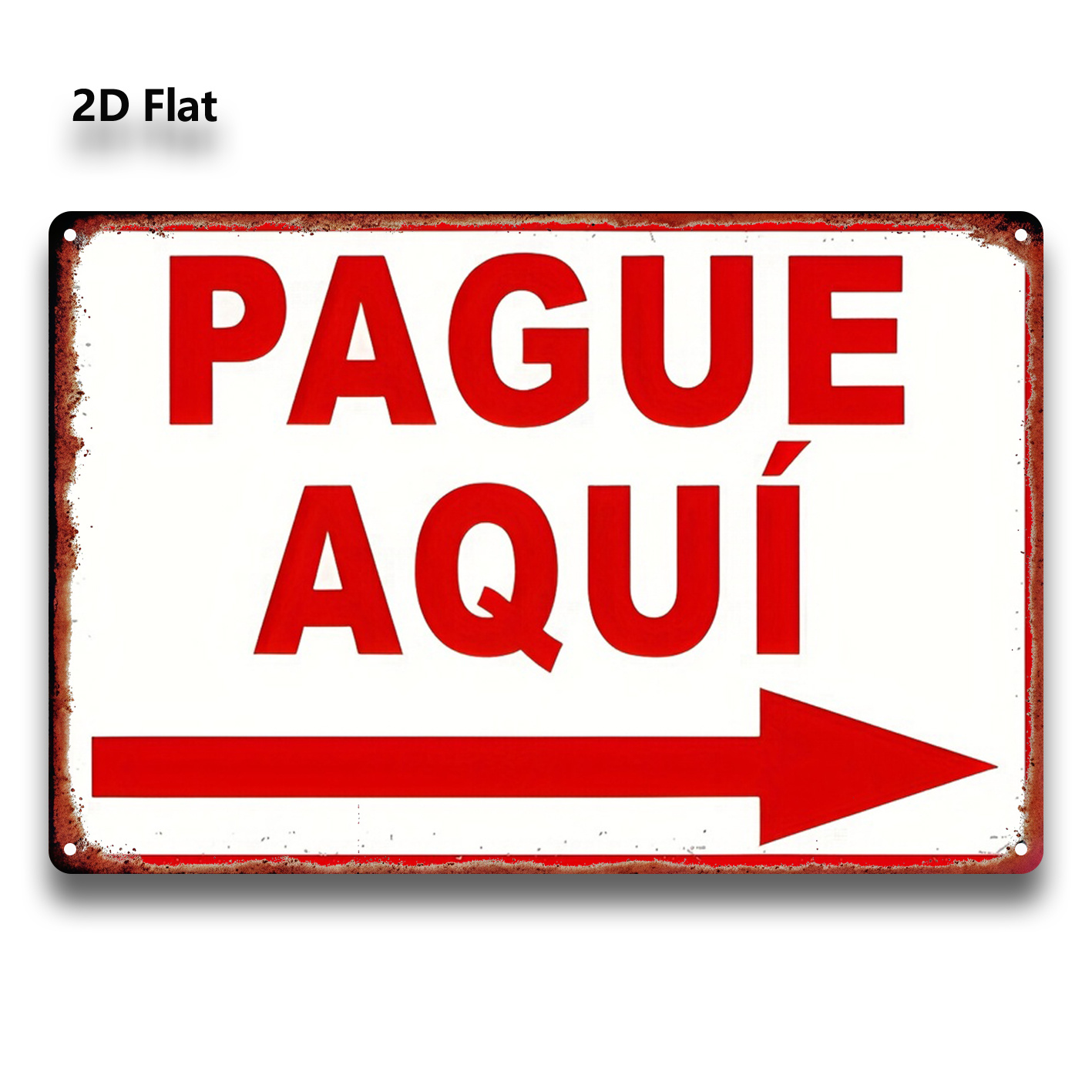 TEMU Panneau plat 2D, 1 pièce, 5,9*7,9 pouces, "Flèche rouge indiquant le motif 'Pague Aquí'", Panneau et plaque décoratifs, Idéal pour la décoration