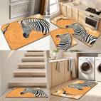 1pc 2pcs sophisticated floor mat caramel hues vibrant orange flat design abstract entryway rug kitchen bath decor non slip easy clean texture mat multiple sizes
