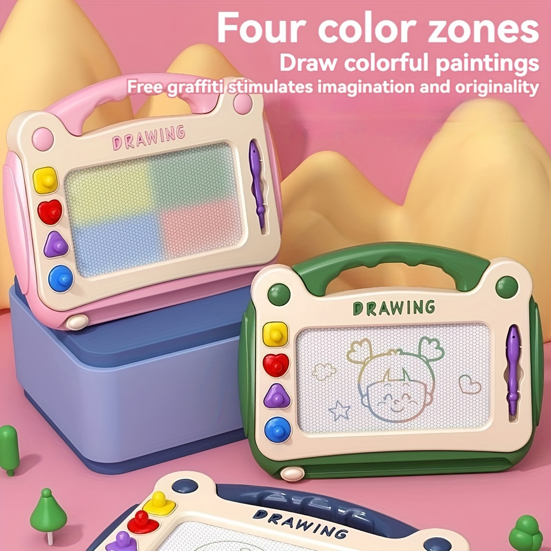 childrens drawing board sketching doodle board toy intelligence learning toy birthday gift for boys and girls christmas and halloween gift 4 stamps 1 pencil 4 stands details 6