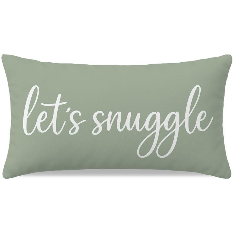 TEMU 2d Flat - 1pc Double-sided Printed Decorative Waist Pillowcase, Suitable For Sofas, Benches And Beds, Sage Green Pillow Cover, Featuring Cozy