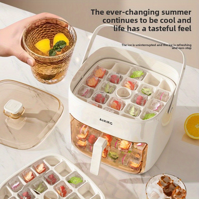 large capacity maker with dual level trays food grade plastic handle transparent lids portable ice storage box for home parties summer Product details 5