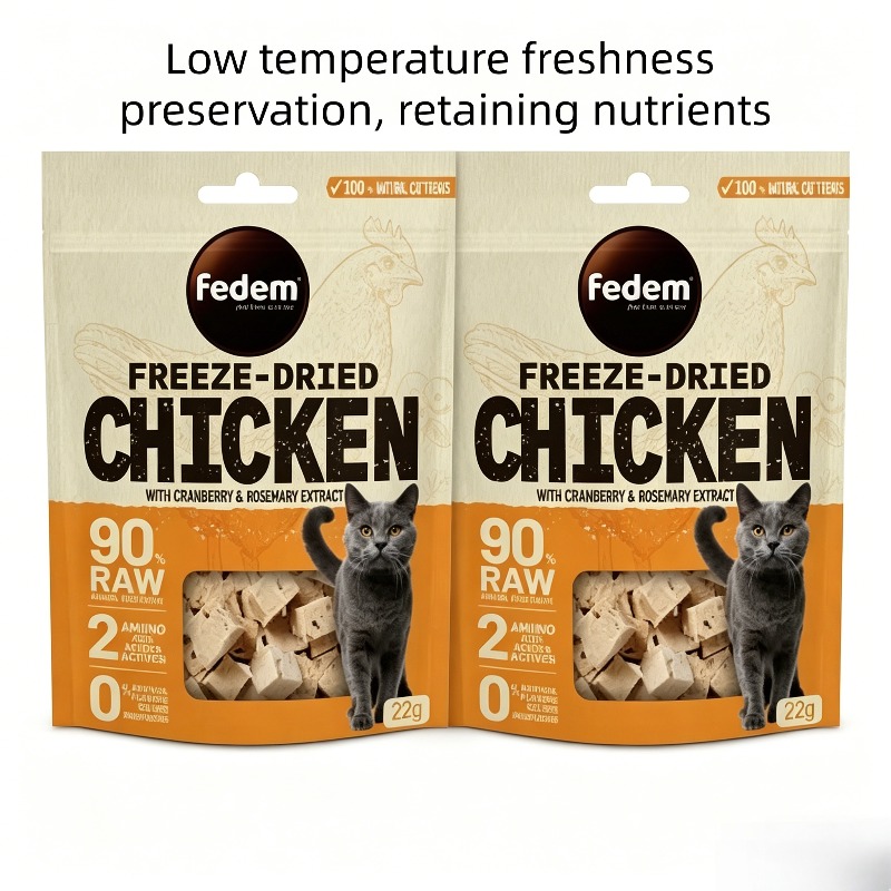 chicken   freeze dried cat snack 90 animal protein 0 artificial additives high quality protein and   natural rosemary   suitable for cats and dogs   rewards perfect gift for cat enthusiasts Product details 4