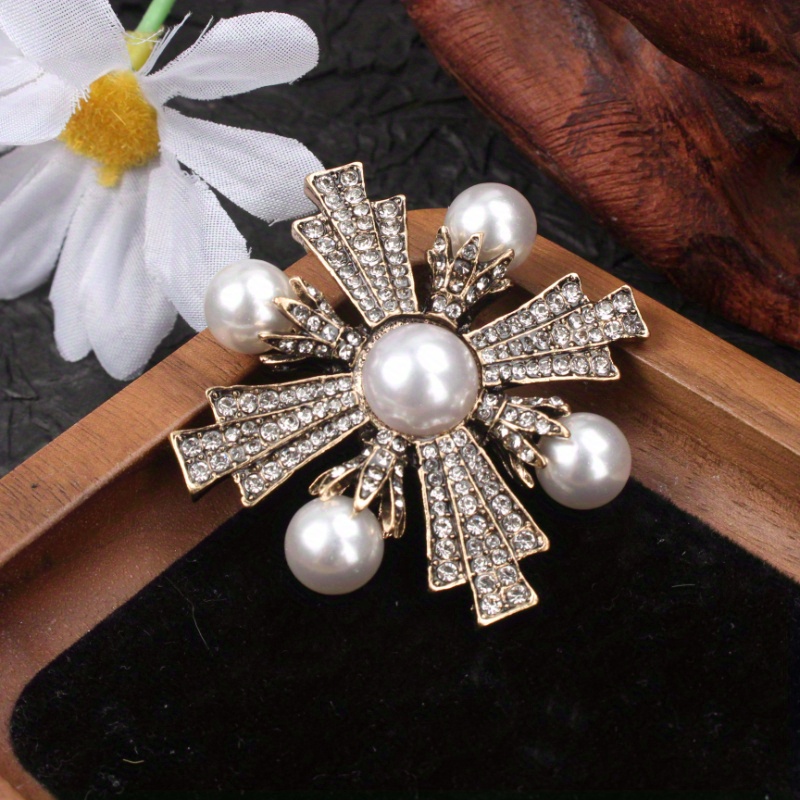 TEMU 1 broche Cross- perlas de , diamantes de transparentes, diseño , ideal para decoración de ropa/bolso, regalo de festival para enamorados/// de