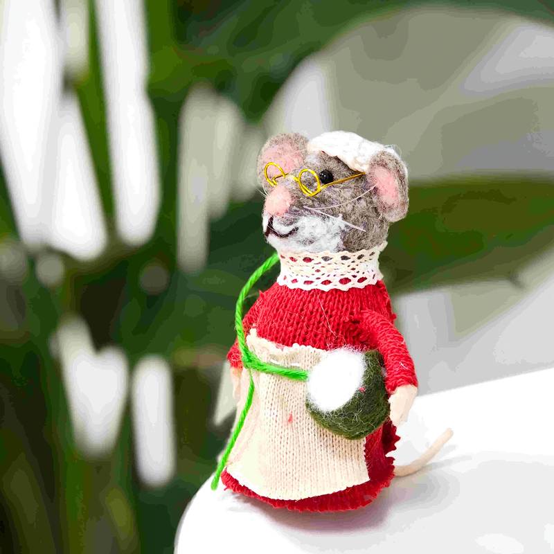 Décorations De Noël – Souris En Feutre Mignonnes Faites à La Main, Idéales Pour La Décoration D’hiver Et Cadeaux