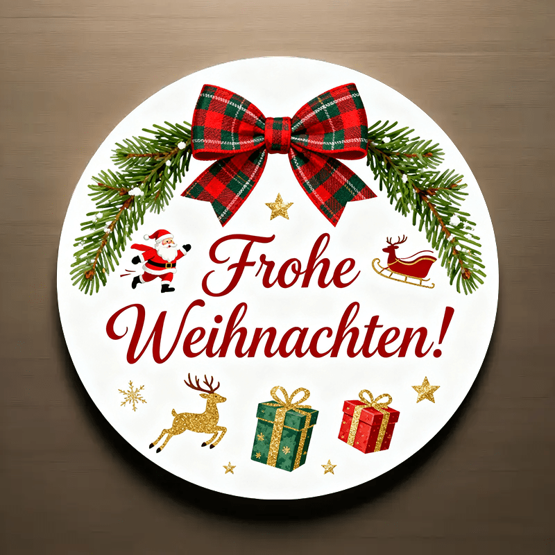 Image of 160pcs German "frohe Weihnachten!" Thickened Sticker Set - Designs For Christmas Party, Christmas Cards, Gifts, And Decorations, Christmas Decor