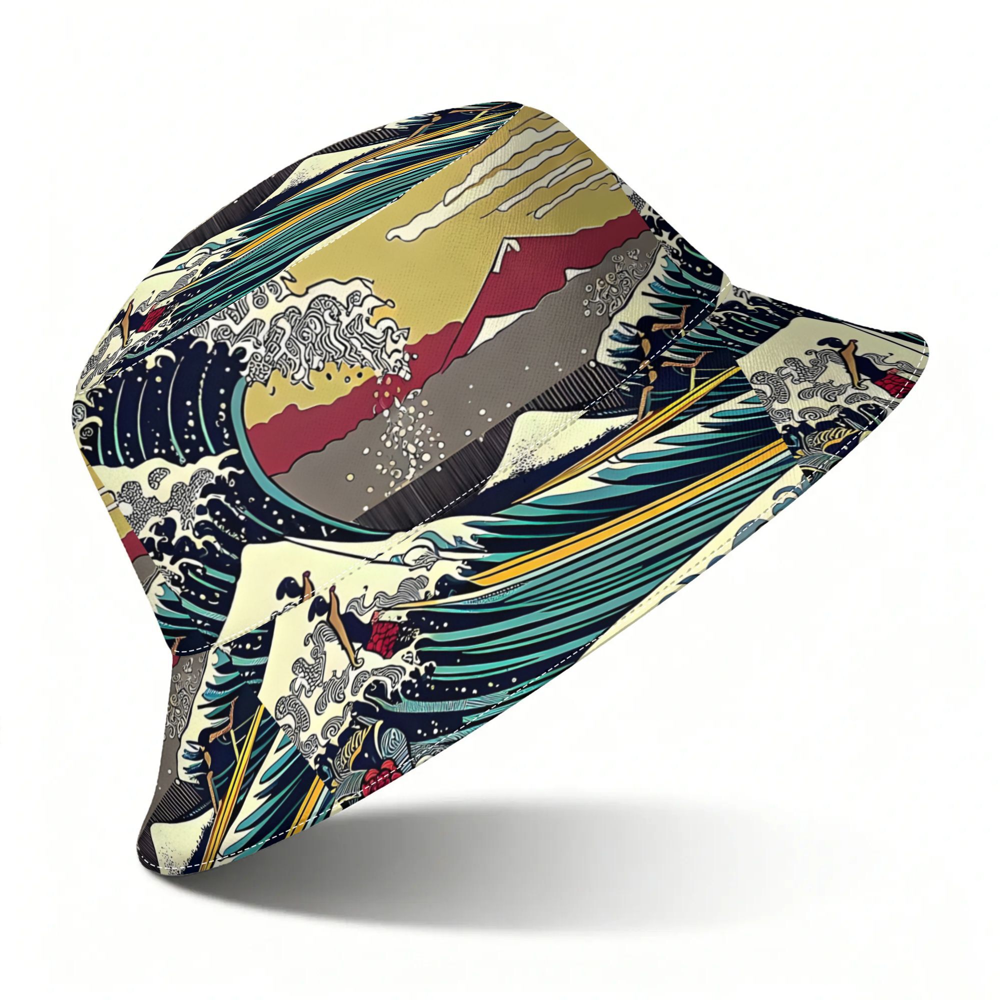       with red mountains 1pc bucket hat for men and women printed lightweight and breathable suitable for outdoor travel and daily wear