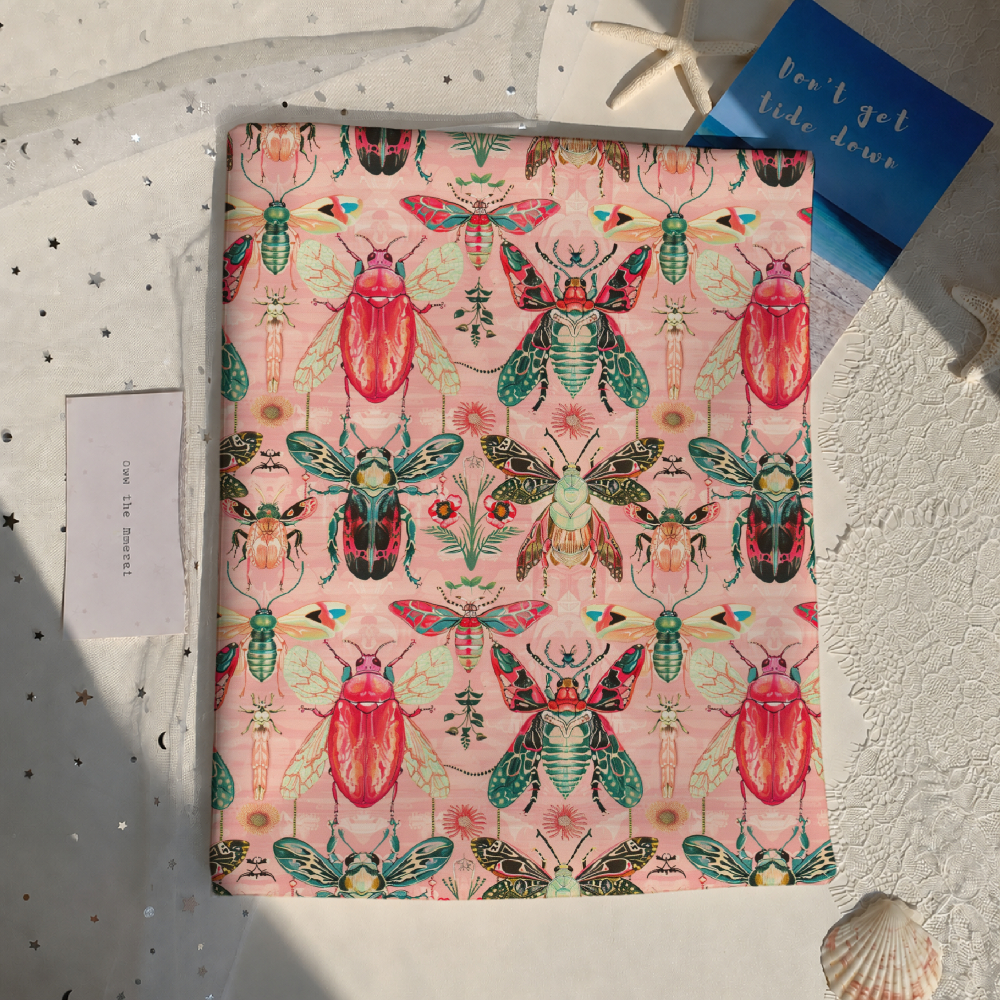 TEMU 1pc Of Colorful And Moth Pattern Fabric, Available In Multiple Sizes. The Fabric Is Soft And Comfortable, Made Of 100% Polyester For Diy Crafts.