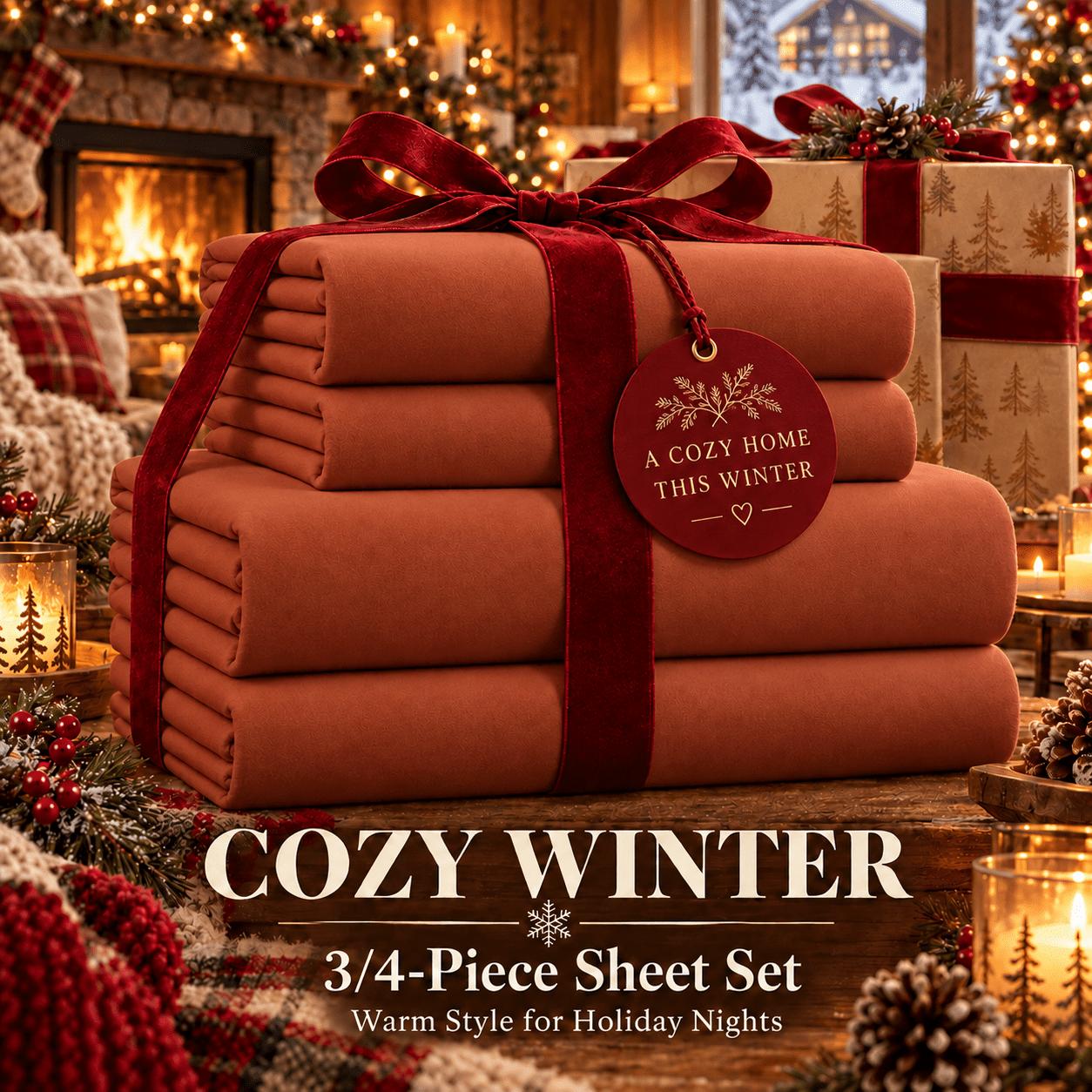 TEMU Christmas Winter Warm Sheet Set, 3/4pcs Hotel Luxury Ultra Soft Bedding, 15in Deep Pocket, Wrinkle Free And Fade Resistant, Machine Washable,